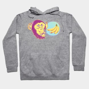 Chimpanzee with bunch of bananas Hoodie